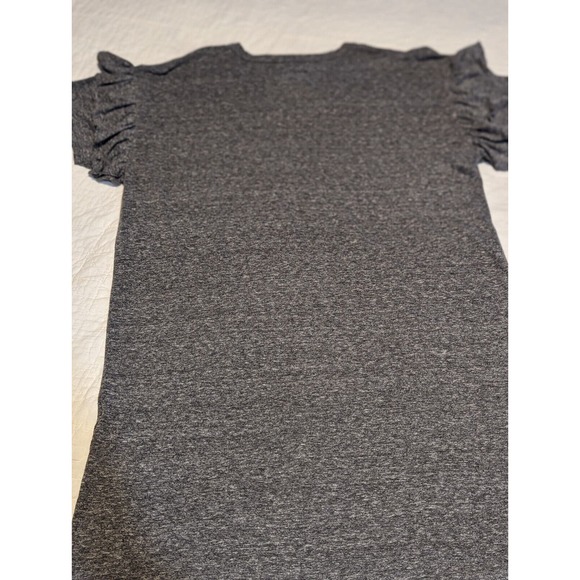 Current/Elliott Size 1 Ruffle Roadie Heather Gray T Shirt Dress Cotton GUC - Picture 9 of 12